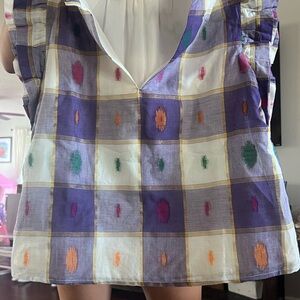 Marie Oliver Purple and Cream Top